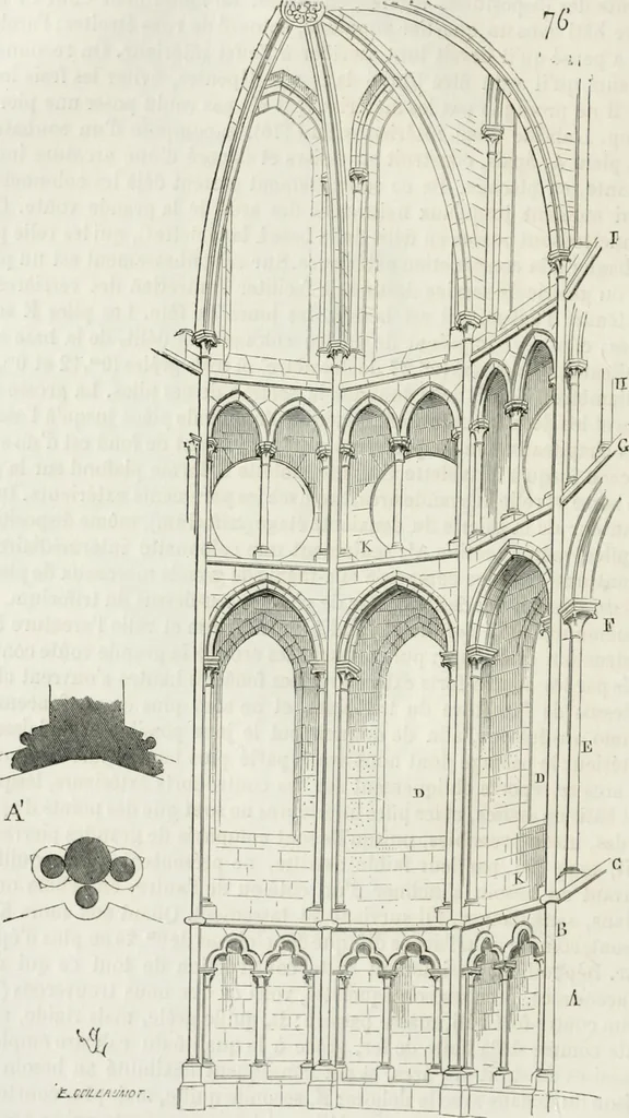 An illustration from Dictionnaire raisonné de l'architecture française du XIe au XVIe siècle, 1875, leaf 143
