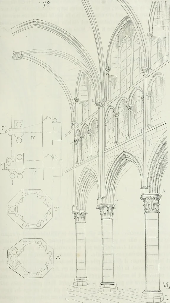 An illustration from Dictionnaire raisonné de l'architecture française du XIe au XVIe siècle, 1875, leaf 146