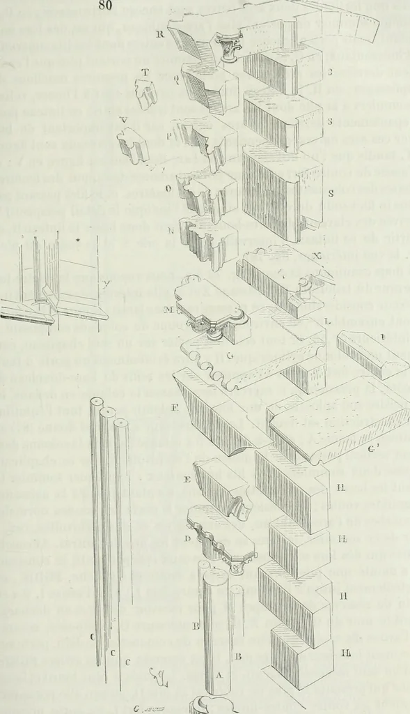 An illustration from Dictionnaire raisonné de l'architecture française du XIe au XVIe siècle, 1875, leaf 150