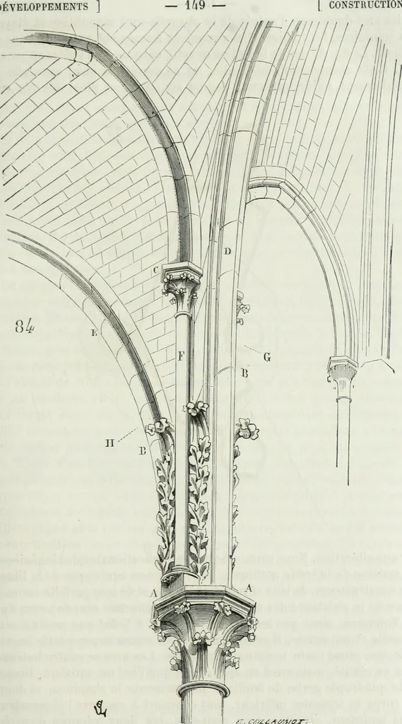 An illustration from Dictionnaire raisonné de l'architecture française du XIe au XVIe siècle, 1875, leaf 158