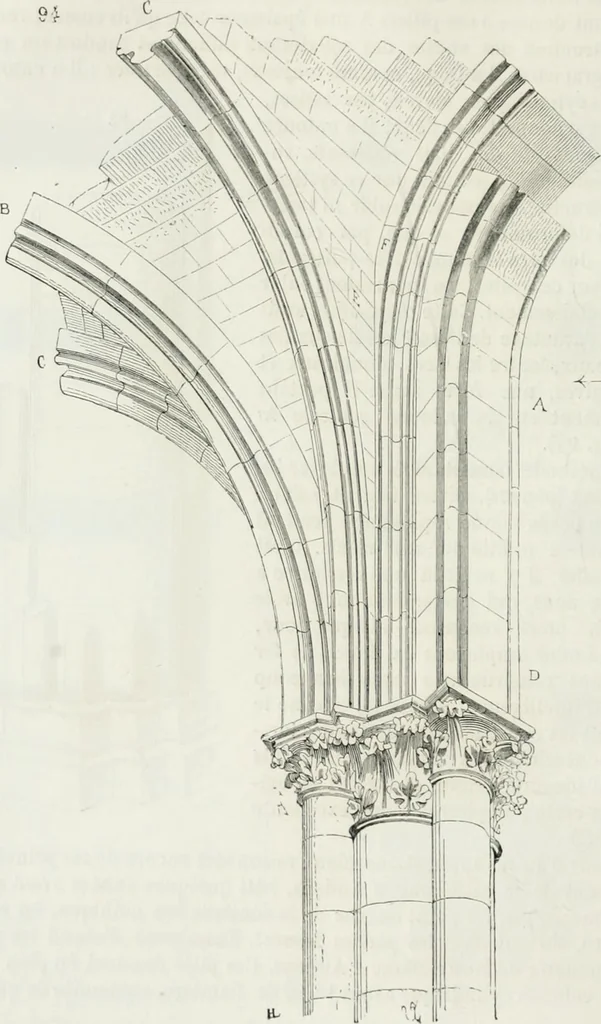 An illustration from Dictionnaire raisonné de l'architecture française du XIe au XVIe siècle, 1875, leaf 177