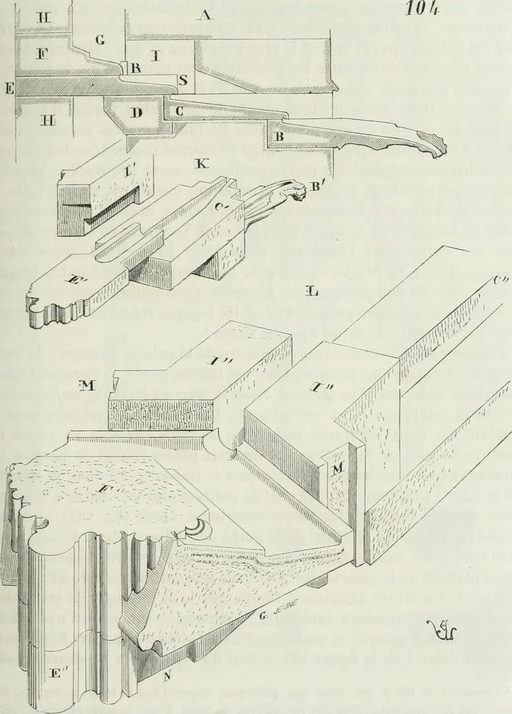 An illustration from Dictionnaire raisonné de l'architecture française du XIe au XVIe siècle, 1875, leaf 196