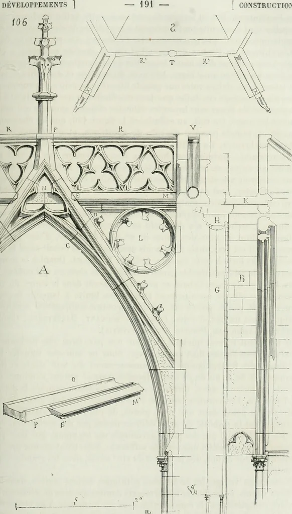 An illustration from Dictionnaire raisonné de l'architecture française du XIe au XVIe siècle, 1875, leaf 200