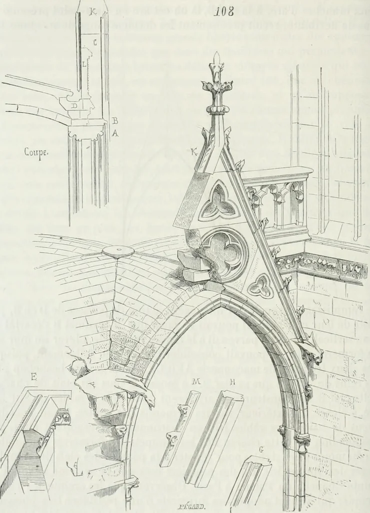 An illustration from Dictionnaire raisonné de l'architecture française du XIe au XVIe siècle, 1875, leaf 203