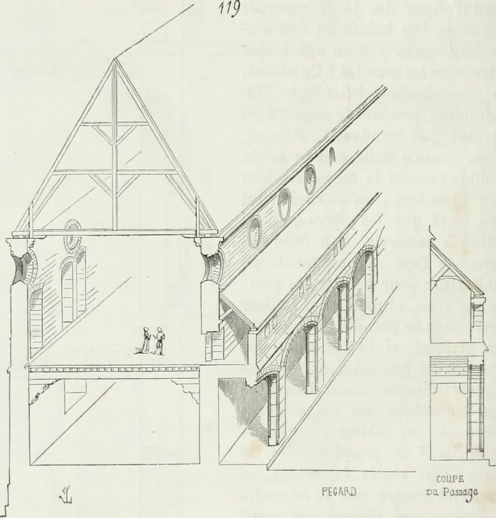 An illustration from Dictionnaire raisonné de l'architecture française du XIe au XVIe siècle, 1875, leaf 223
