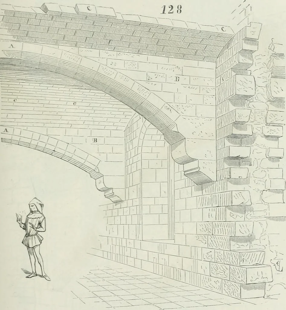 An illustration from Dictionnaire raisonné de l'architecture française du XIe au XVIe siècle, 1875, leaf 242