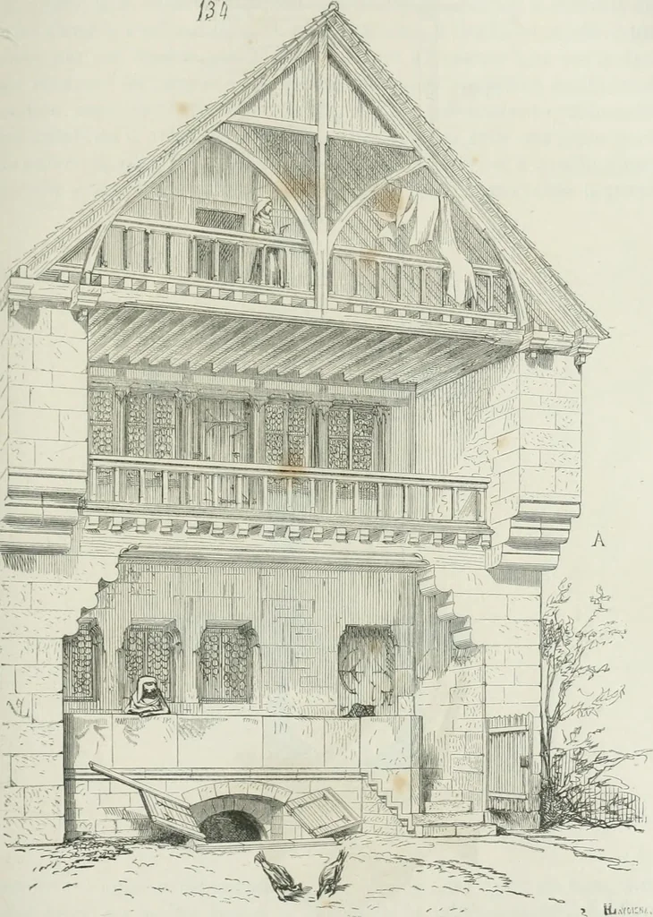 An illustration from Dictionnaire raisonné de l'architecture française du XIe au XVIe siècle, 1875, leaf 256