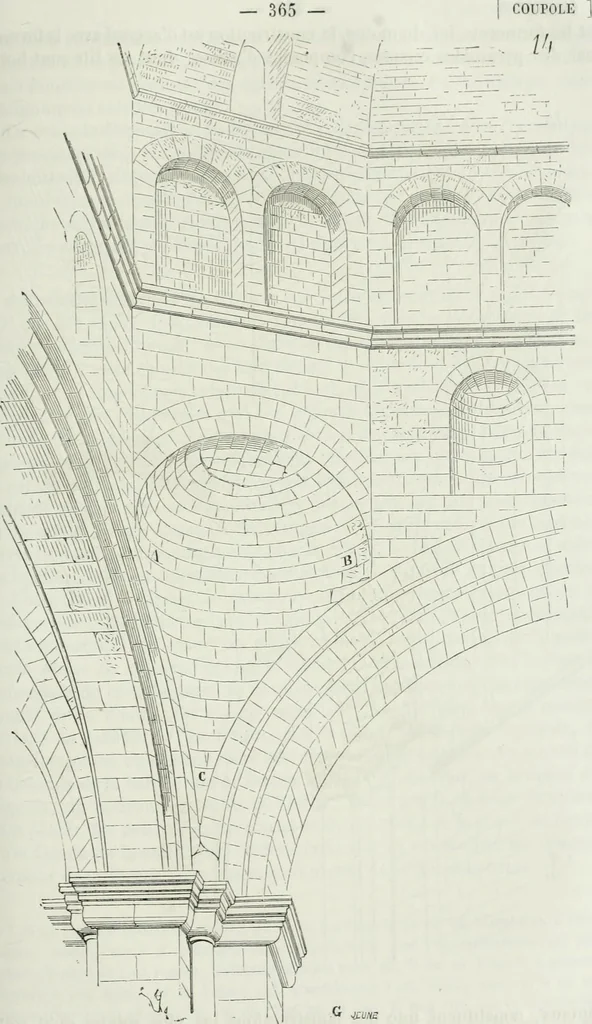 An illustration from Dictionnaire raisonné de l'architecture française du XIe au XVIe siècle, 1875, leaf 374