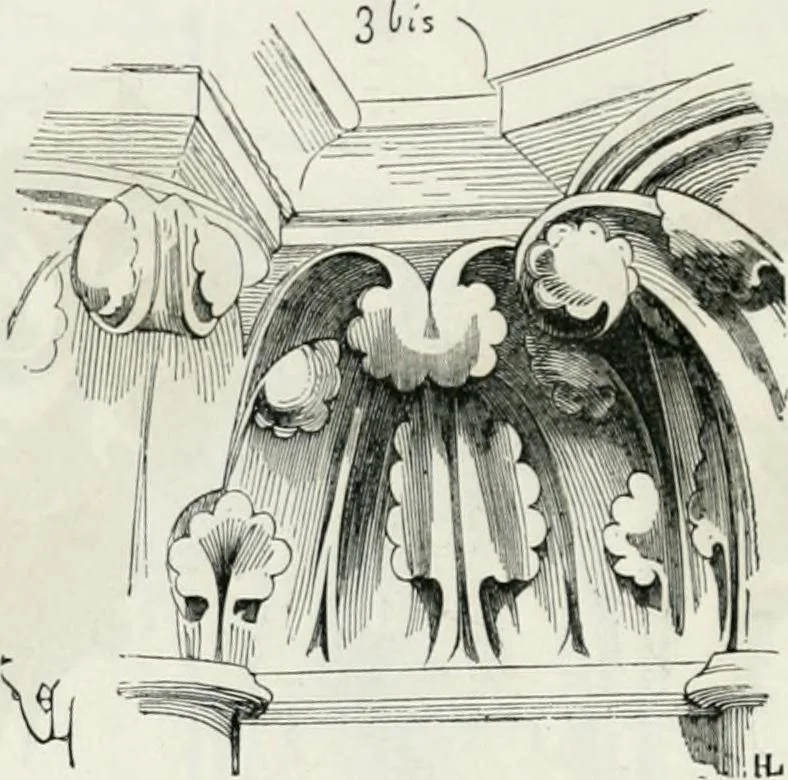 An illustration from Dictionnaire raisonné de l'architecture française du XIe au XVIe siècle, 1875, leaf 413