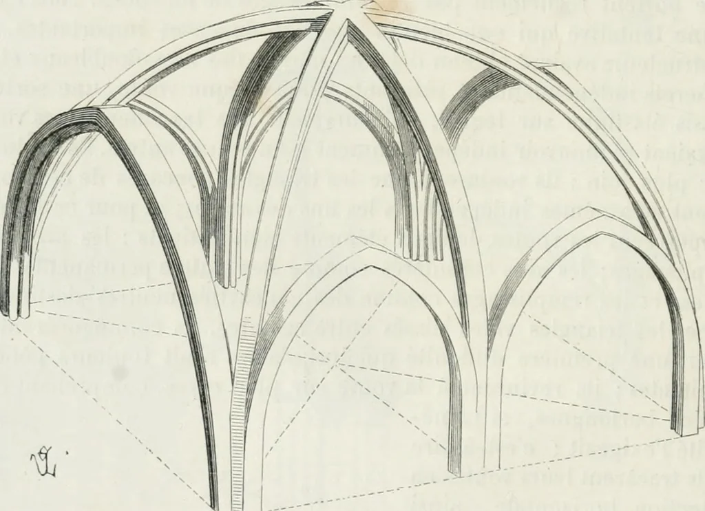 An illustration from Dictionnaire raisonné de l'architecture française du XIe au XVIe siècle, 1875, leaf 43