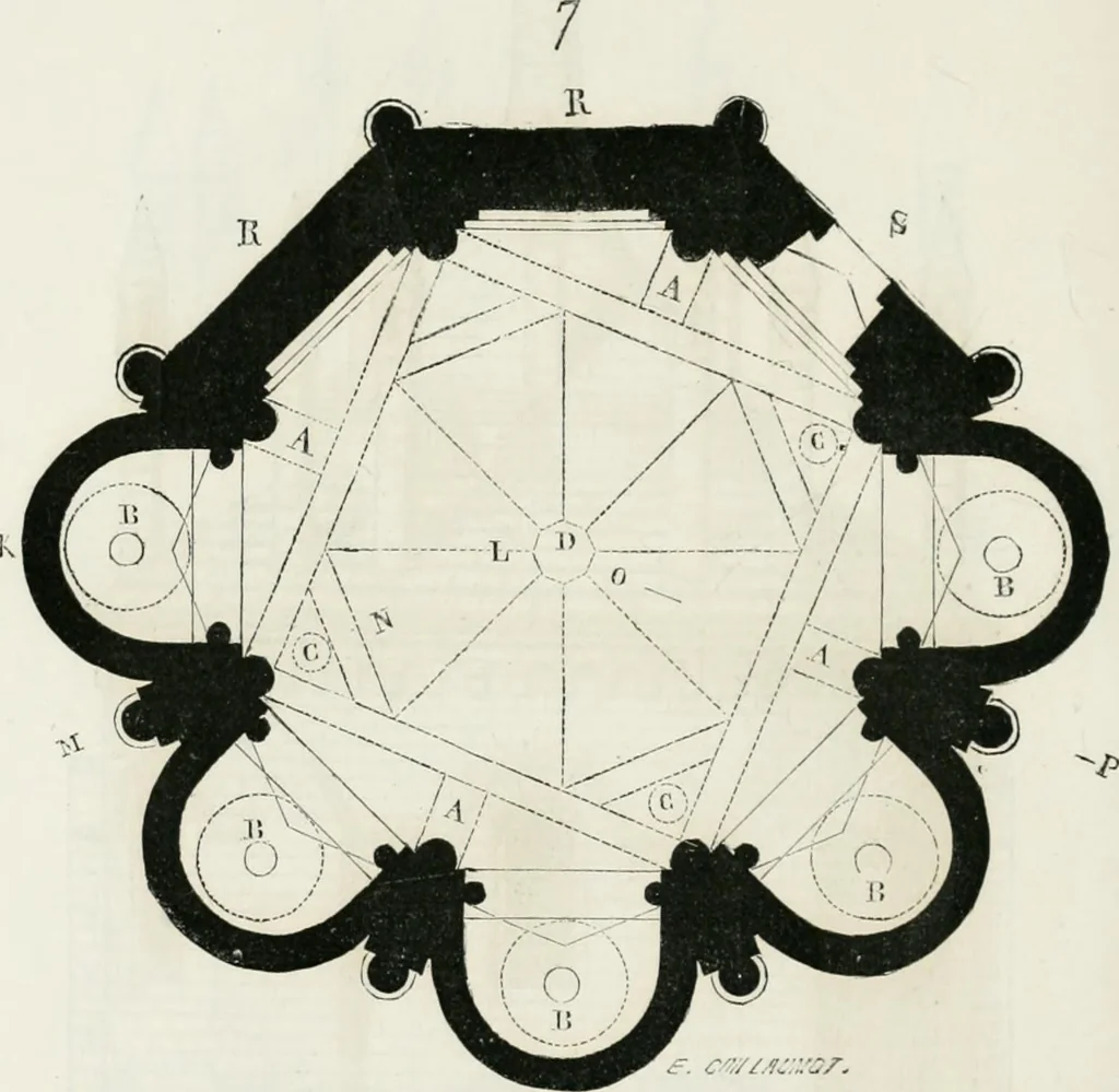 An illustration from Dictionnaire raisonné de l'architecture française du XIe au XVIe siècle, 1875, leaf 477