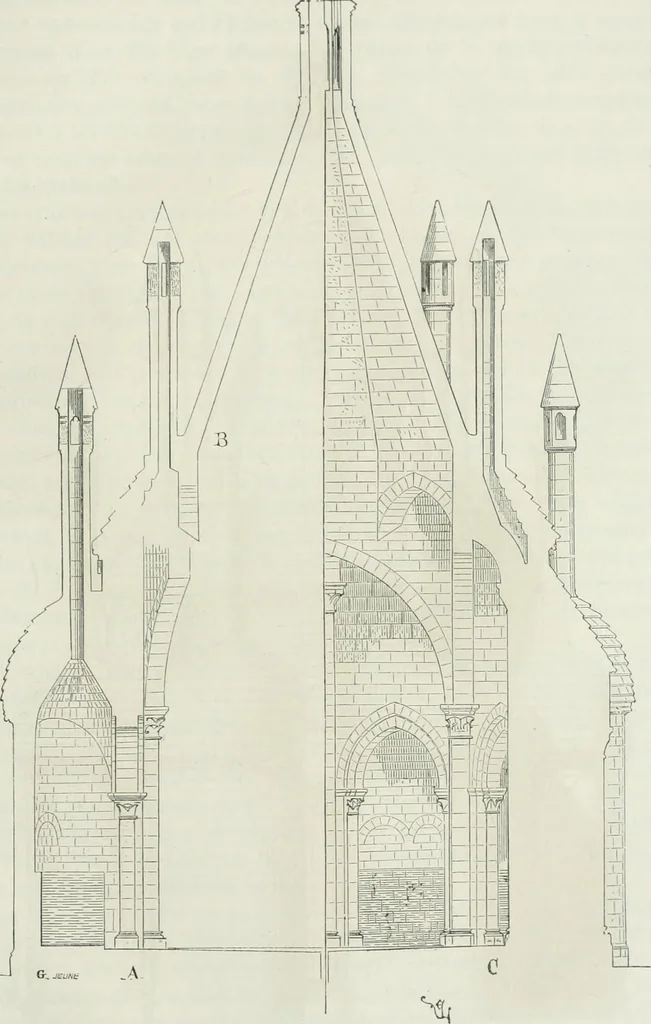 An illustration from Dictionnaire raisonné de l'architecture française du XIe au XVIe siècle, 1875, leaf 478