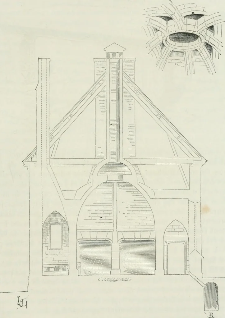 An illustration from Dictionnaire raisonné de l'architecture française du XIe au XVIe siècle, 1875, leaf 492