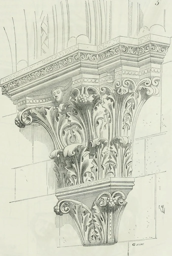 An illustration from Dictionnaire raisonné de l'architecture française du XIe au XVIe siècle, 1875, leaf 500