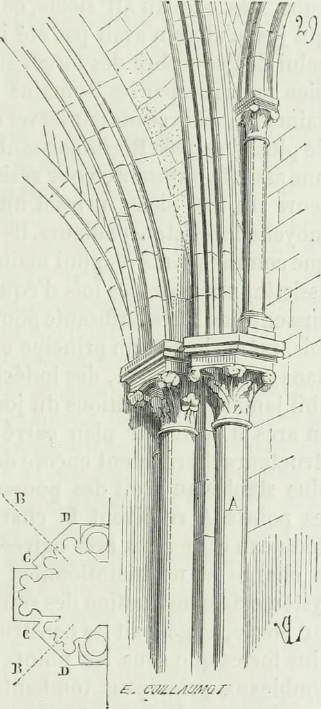 An illustration from Dictionnaire raisonné de l'architecture française du XIe au XVIe siècle, 1875, leaf 56