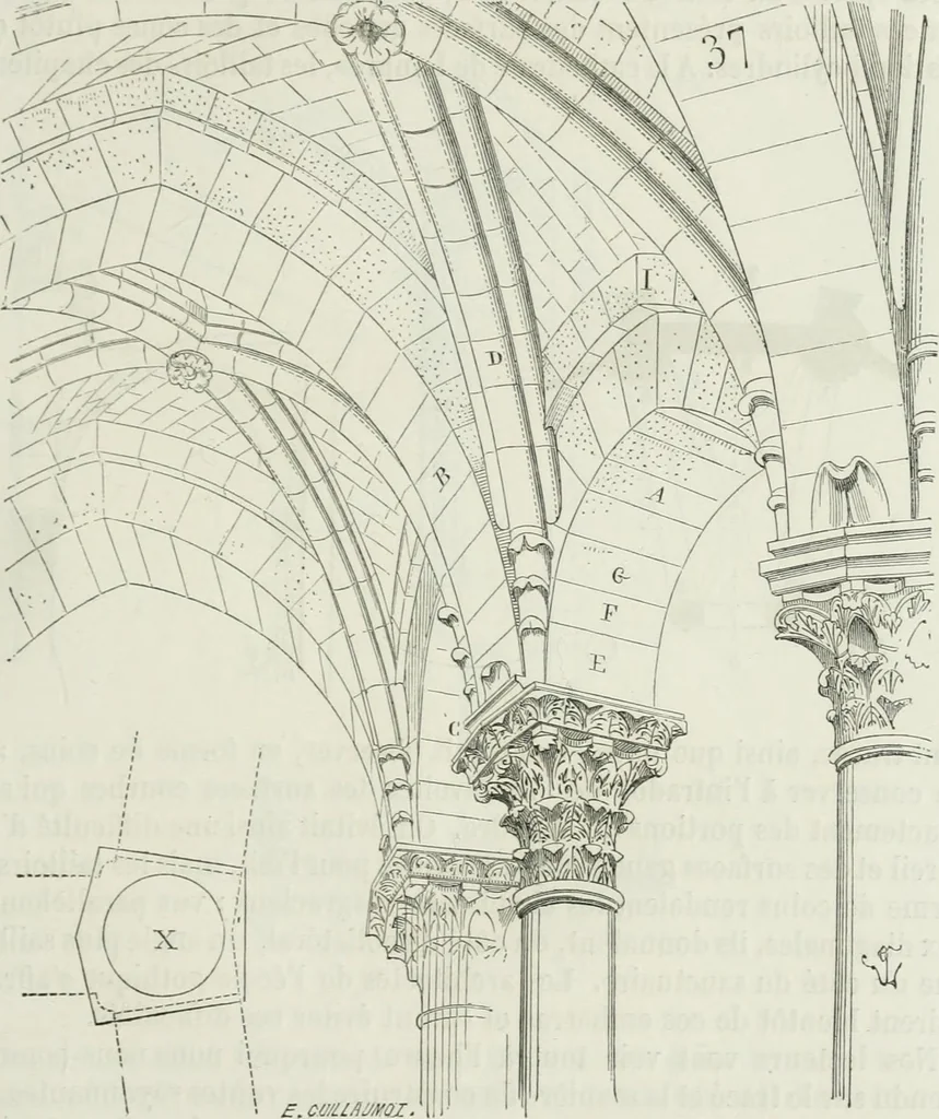 An illustration from Dictionnaire raisonné de l'architecture française du XIe au XVIe siècle, 1875, leaf 80