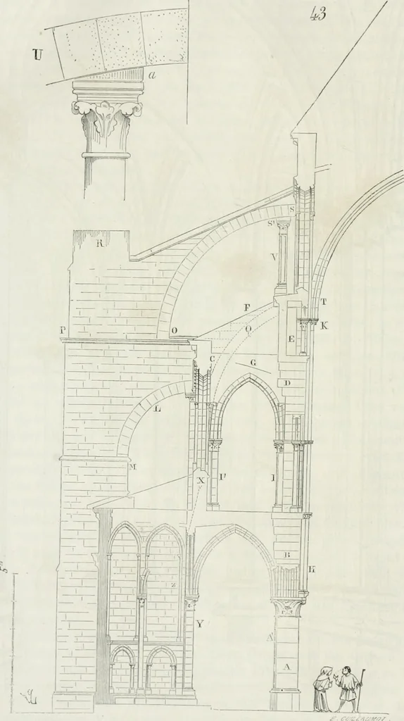 An illustration from Dictionnaire raisonné de l'architecture française du XIe au XVIe siècle, 1875, leaf 87
