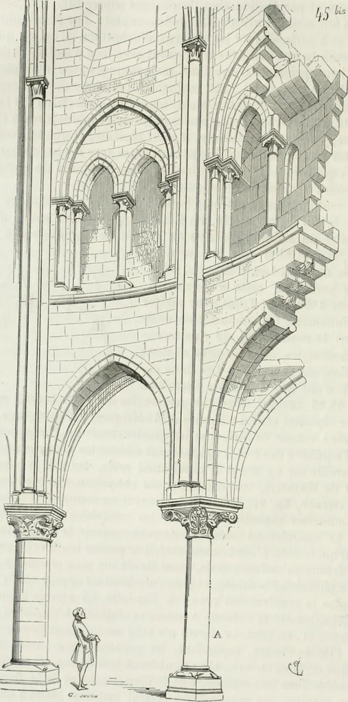 An illustration from Dictionnaire raisonné de l'architecture française du XIe au XVIe siècle, 1875, leaf 93