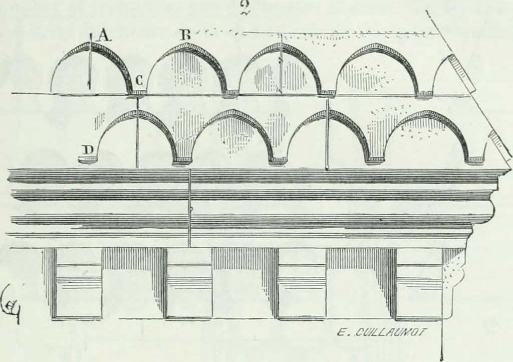 An illustration from Dictionnaire raisonné de l'architecture française du XIe au XVIe siècle, 1875, leaf 110