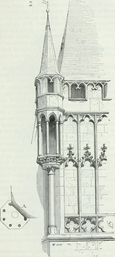 An illustration from Dictionnaire raisonné de l'architecture française du XIe au XVIe siècle, 1875, leaf 126