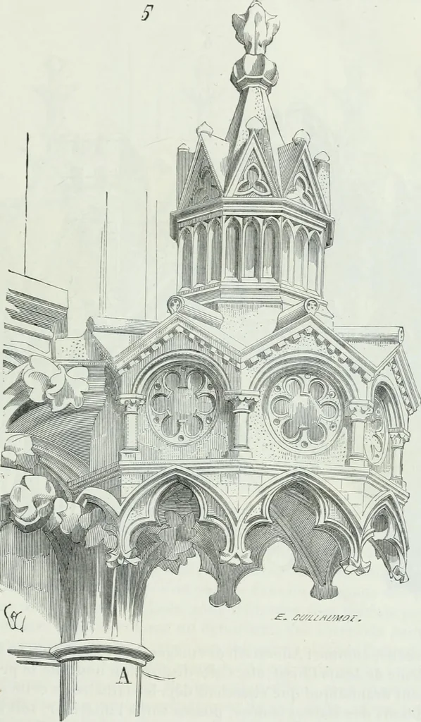 An illustration from Dictionnaire raisonné de l'architecture française du XIe au XVIe siècle, 1875, leaf 14