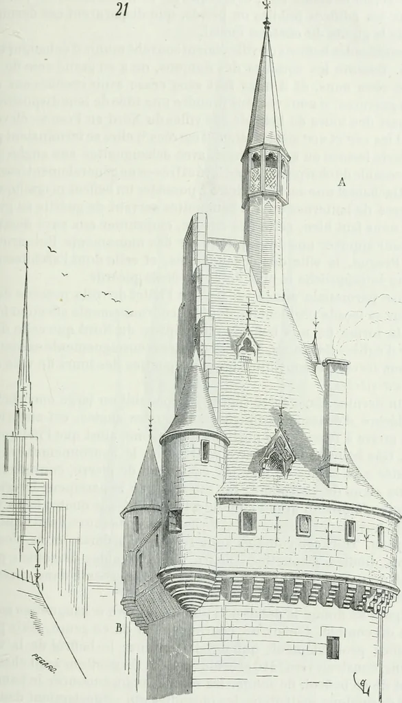 An illustration from Dictionnaire raisonné de l'architecture française du XIe au XVIe siècle, 1875, leaf 146