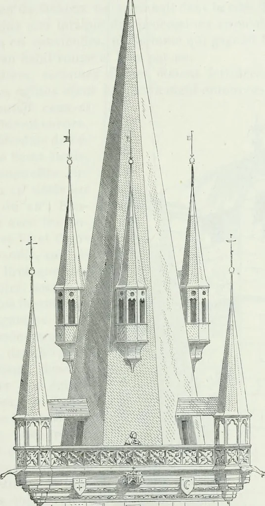 An illustration from Dictionnaire raisonné de l'architecture française du XIe au XVIe siècle, 1875, leaf 148