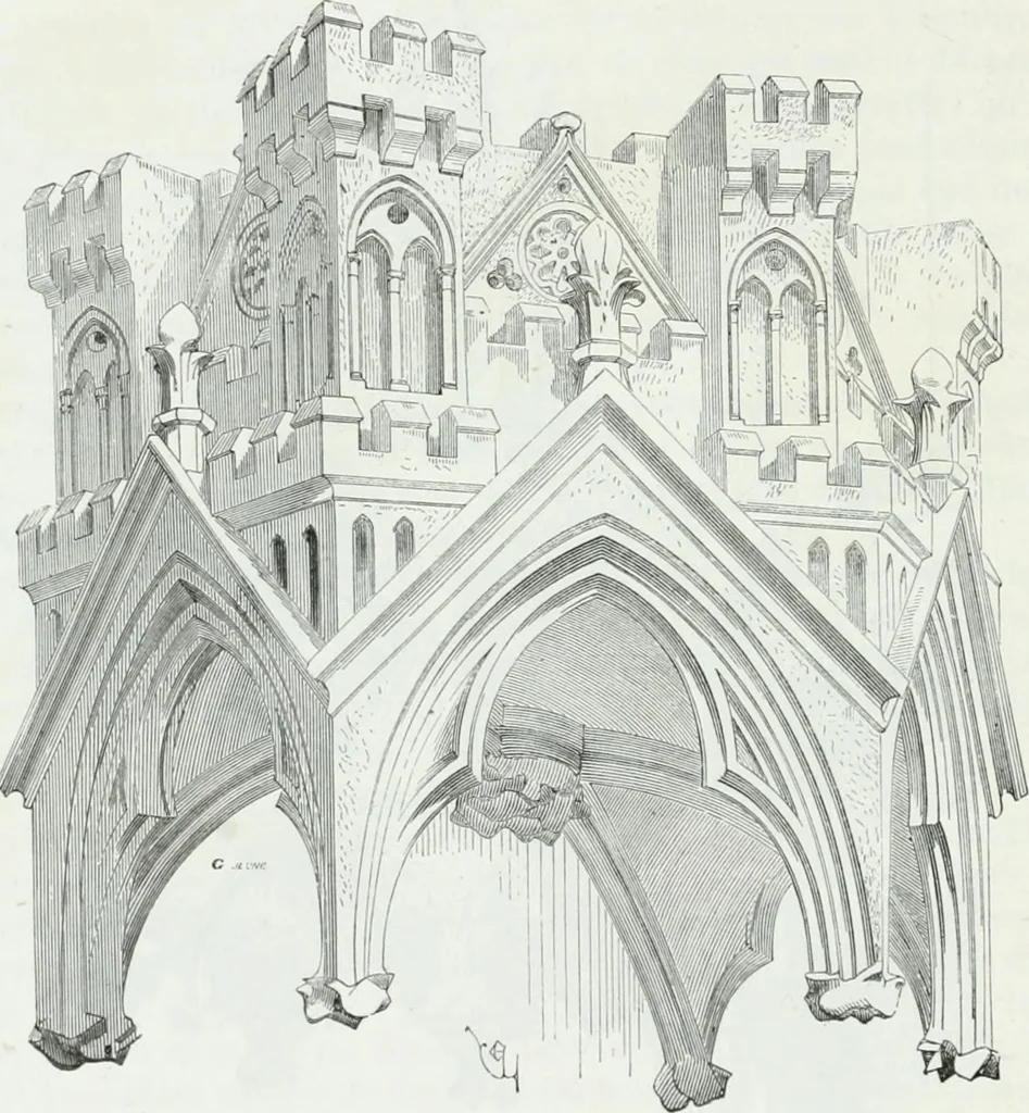 An illustration from Dictionnaire raisonné de l'architecture française du XIe au XVIe siècle, 1875, leaf 15