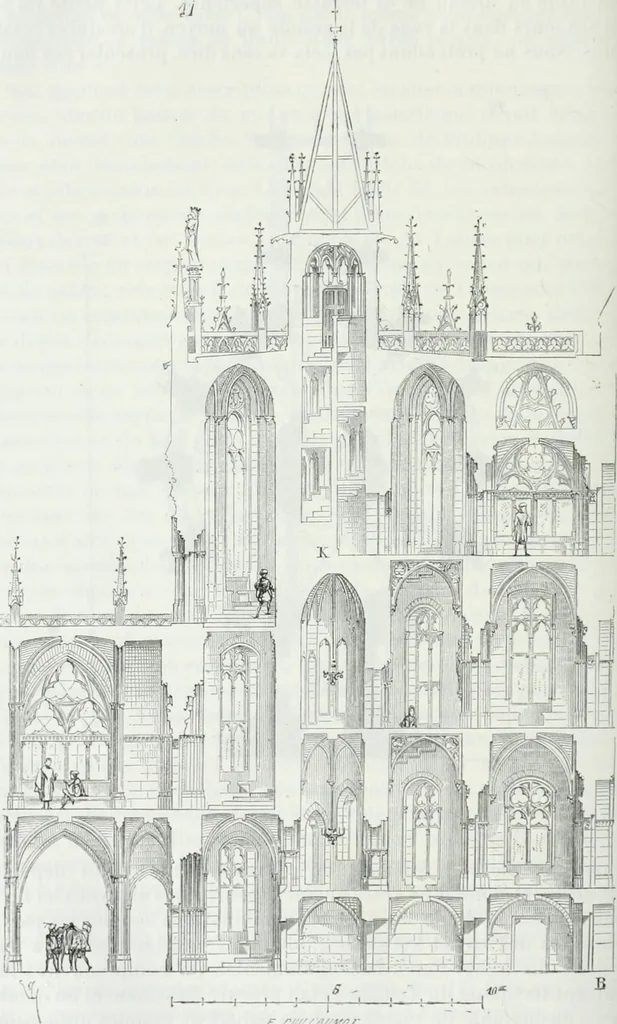 An illustration from Dictionnaire raisonné de l'architecture française du XIe au XVIe siècle, 1875, leaf 313