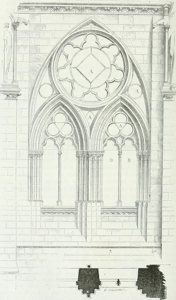 An illustration from Dictionnaire raisonné de l'architecture française du XIe au XVIe siècle, 1875, leaf 421