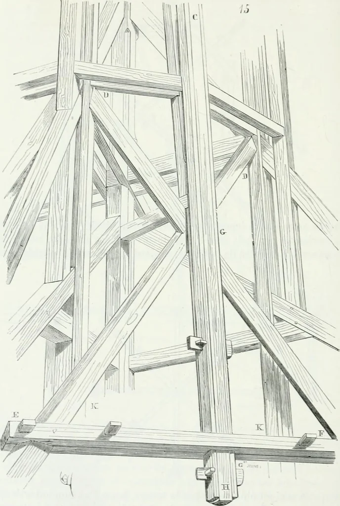 An illustration from Dictionnaire raisonné de l'architecture française du XIe au XVIe siècle, 1875, leaf 459