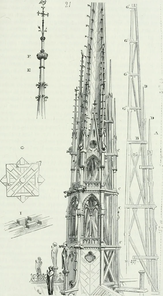 An illustration from Dictionnaire raisonné de l'architecture française du XIe au XVIe siècle, 1875, leaf 468