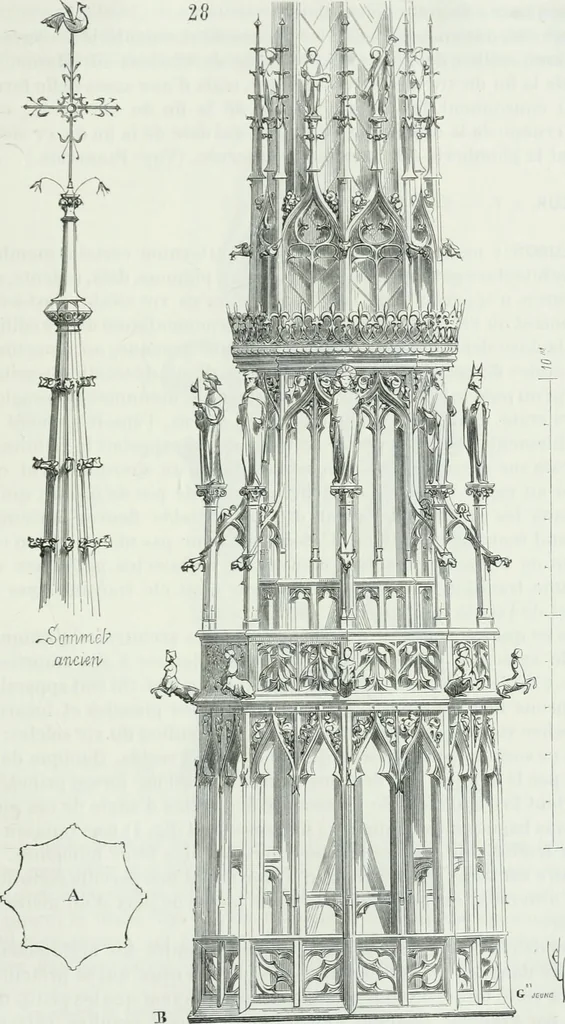 An illustration from Dictionnaire raisonné de l'architecture française du XIe au XVIe siècle, 1875, leaf 480