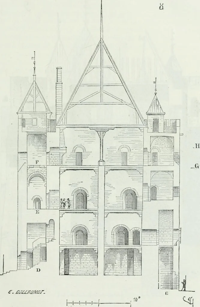 An illustration from Dictionnaire raisonné de l'architecture française du XIe au XVIe siècle, 1875, leaf 54