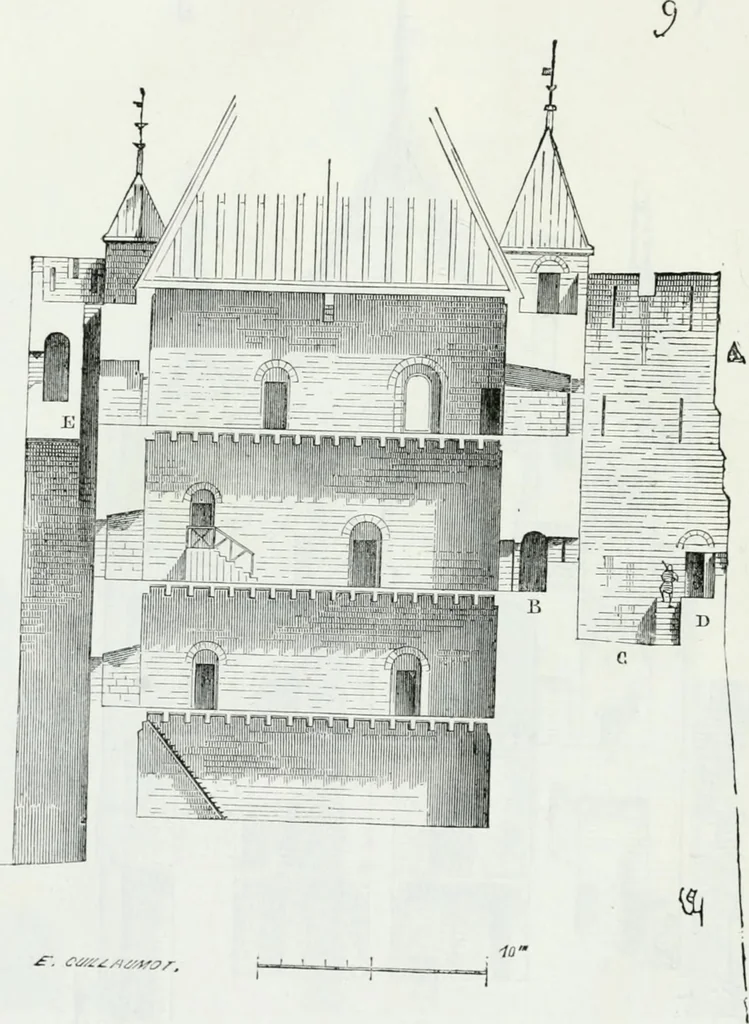 An illustration from Dictionnaire raisonné de l'architecture française du XIe au XVIe siècle, 1875, leaf 55