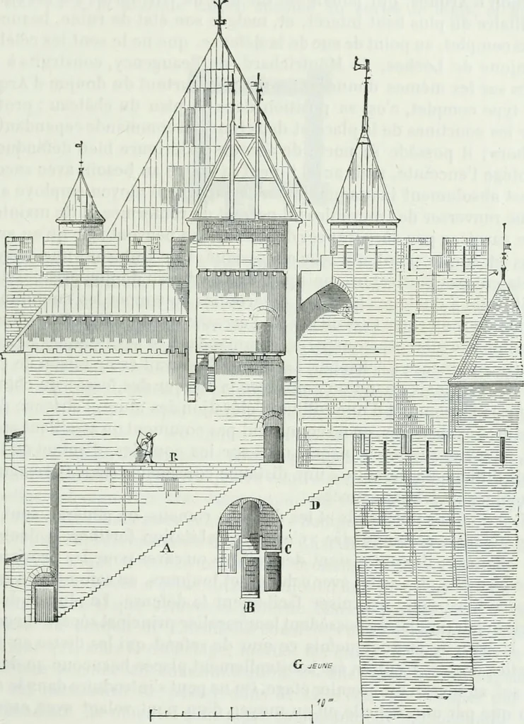 An illustration from Dictionnaire raisonné de l'architecture française du XIe au XVIe siècle, 1875, leaf 56