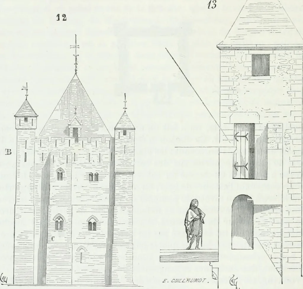 An illustration from Dictionnaire raisonné de l'architecture française du XIe au XVIe siècle, 1875, leaf 59