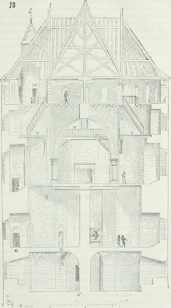An illustration from Dictionnaire raisonné de l'architecture française du XIe au XVIe siècle, 1875, leaf 64