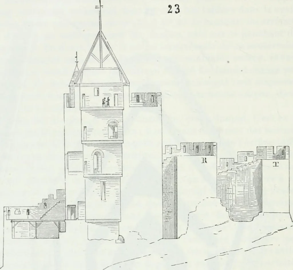 An illustration from Dictionnaire raisonné de l'architecture française du XIe au XVIe siècle, 1875, leaf 71