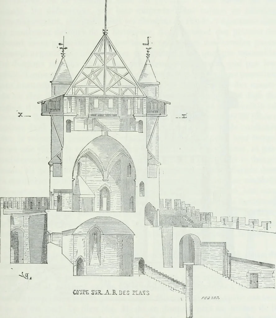 An illustration from Dictionnaire raisonné de l'architecture française du XIe au XVIe siècle, 1875, leaf 76