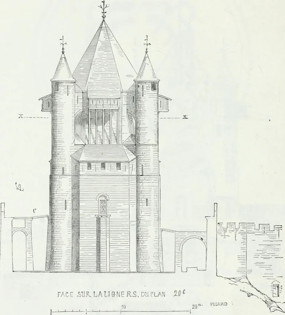 An illustration from Dictionnaire raisonné de l'architecture française du XIe au XVIe siècle, 1875, leaf 77