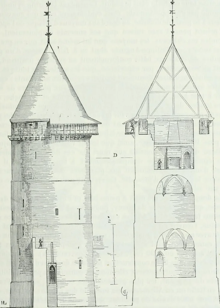 An illustration from Dictionnaire raisonné de l'architecture française du XIe au XVIe siècle, 1875, leaf 82