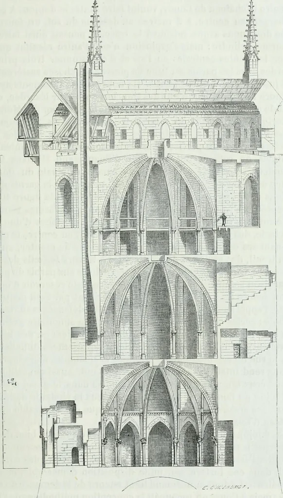 An illustration from Dictionnaire raisonné de l'architecture française du XIe au XVIe siècle, 1875, leaf 88