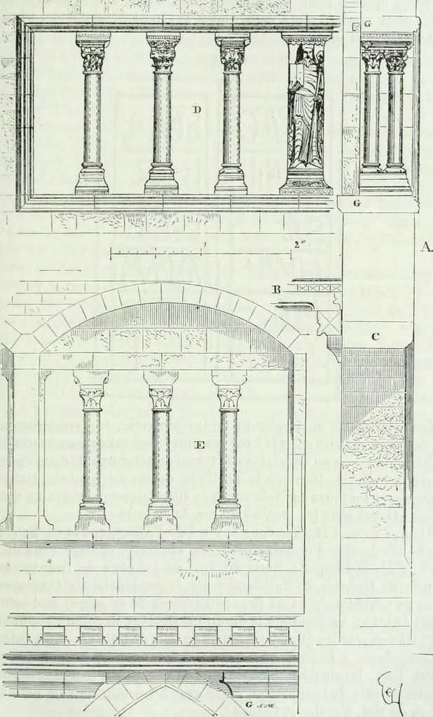 An illustration from Dictionnaire raisonné de l'architecture française du XIe au XVIe siècle, 1875, leaf 102