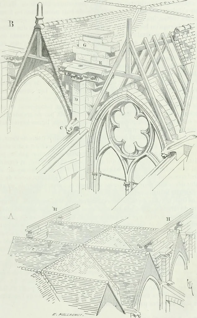 An illustration from Dictionnaire raisonné de l'architecture française du XIe au XVIe siècle, 1875, leaf 12