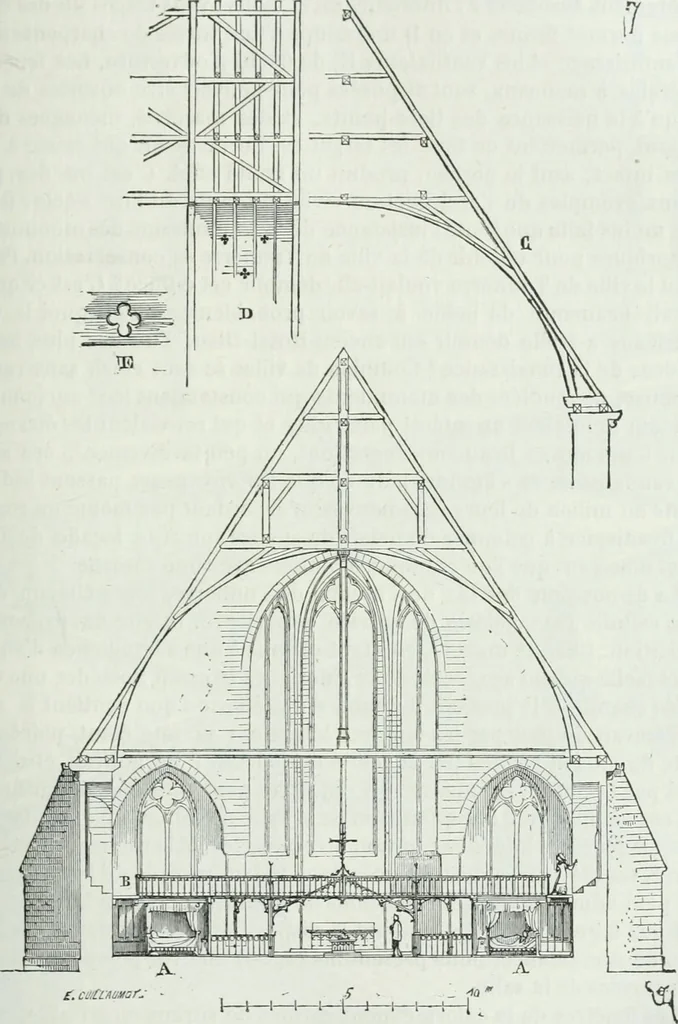 An illustration from Dictionnaire raisonné de l'architecture française du XIe au XVIe siècle, 1875, leaf 120