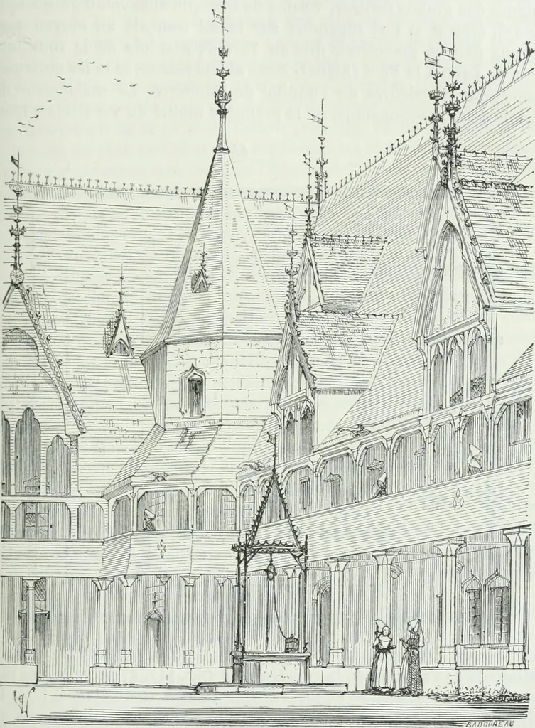 An illustration from Dictionnaire raisonné de l'architecture française du XIe au XVIe siècle, 1875, leaf 124