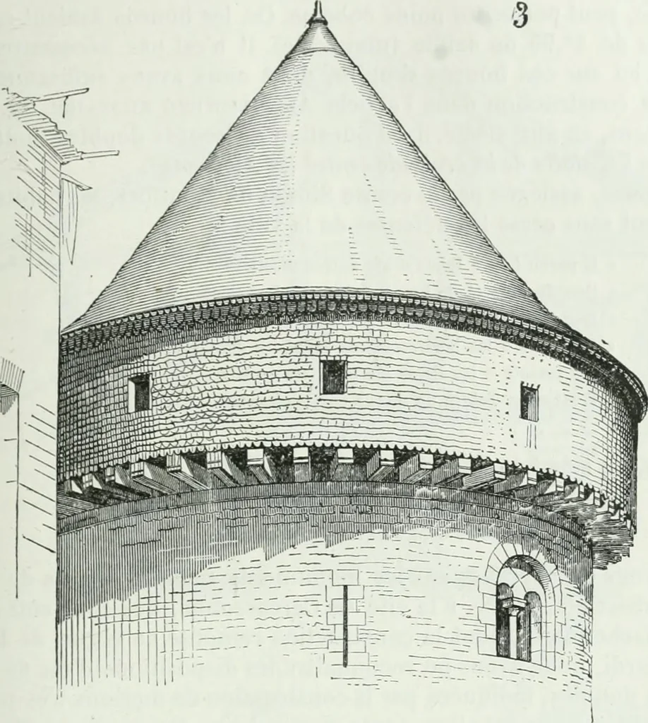 An illustration from Dictionnaire raisonné de l'architecture française du XIe au XVIe siècle, 1875, leaf 136