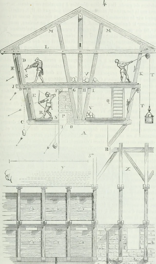An illustration from Dictionnaire raisonné de l'architecture française du XIe au XVIe siècle, 1875, leaf 138