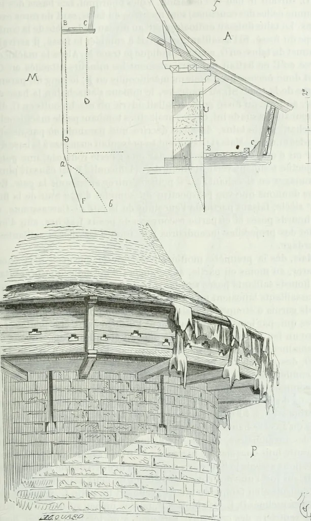 An illustration from Dictionnaire raisonné de l'architecture française du XIe au XVIe siècle, 1875, leaf 140